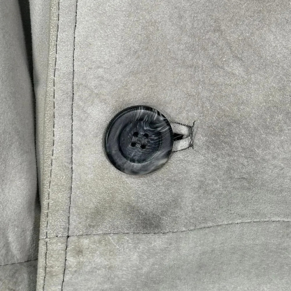 Vintage Cream Suede Fur 1970s Winter Coat Large - Picture 3 of 10